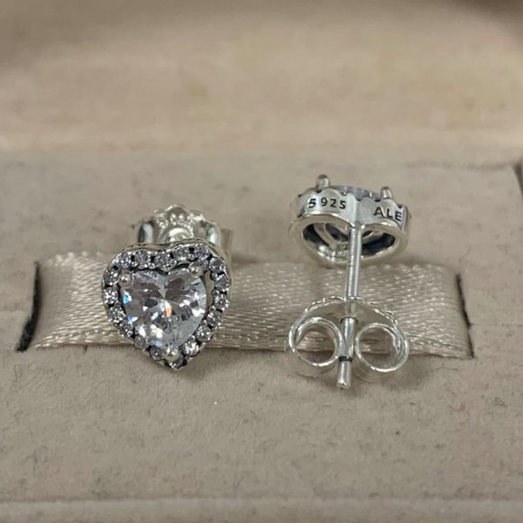 Pandora Elevated Heart Stud Earrings - Picture 4 of 4